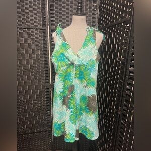 Jaclyn Smith Swim Dress with Tie Straps. Very flattering. Sz 18W